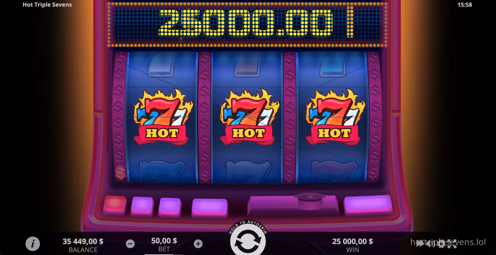 Hot Triple Sevens — Evoplay: slot gameplay